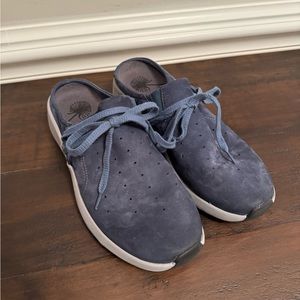 OTBT Marriet Blue Nubuck Leather  Slip On Mule Sneaker Shoes Womens